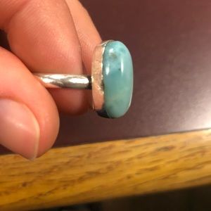 Larimar stone and sterling silver ring